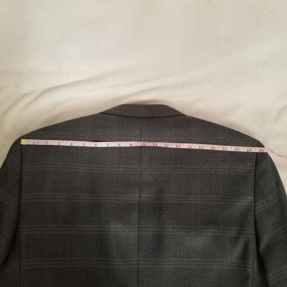 Jos A Bank Signature Collection Wool 43R Windowpane Gray Blue Accent Spo… - Picture 9 of 11
